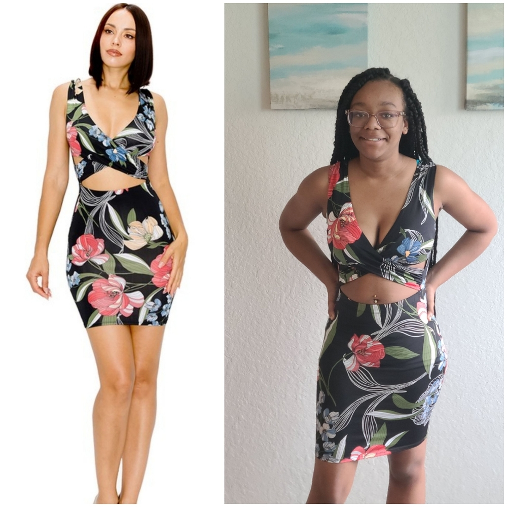 Black floral dress